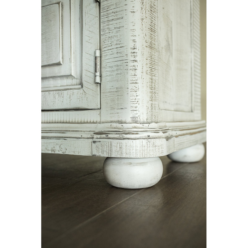 Table de chevet 1 tiroir, 2 portes Luna Grey, Ivoire/Gris