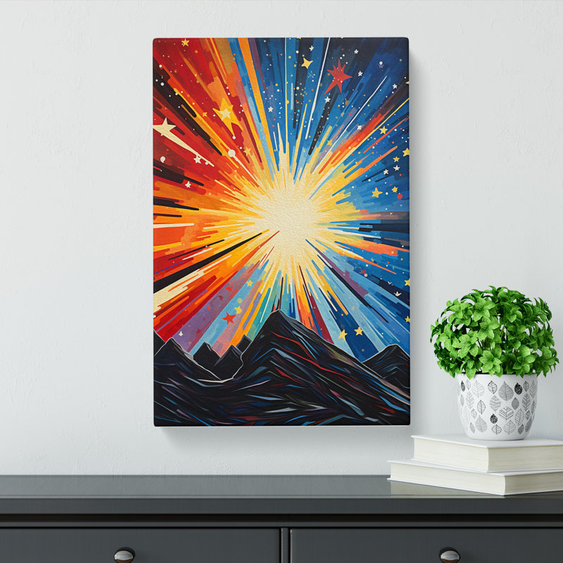 Shooting Star Hard Edge Painting - Wrapped Canvas, 60cm H x 40cm W x 3cm D