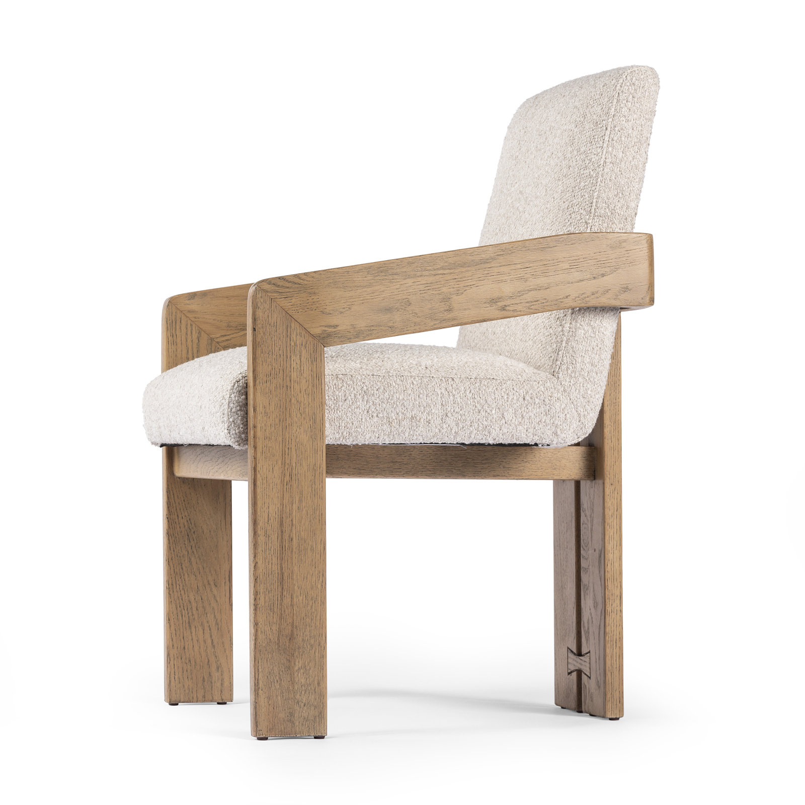 Asmund Dining Armchair, Cream/Light Brown