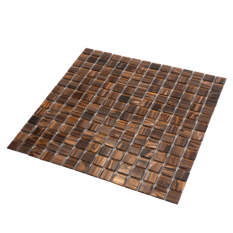 Carreau de mosaïque de mur et de plancher en verre bronze brillant 12 po x 12 po Celestial (paquet de 20 pieds carrés) (paquet de 20)