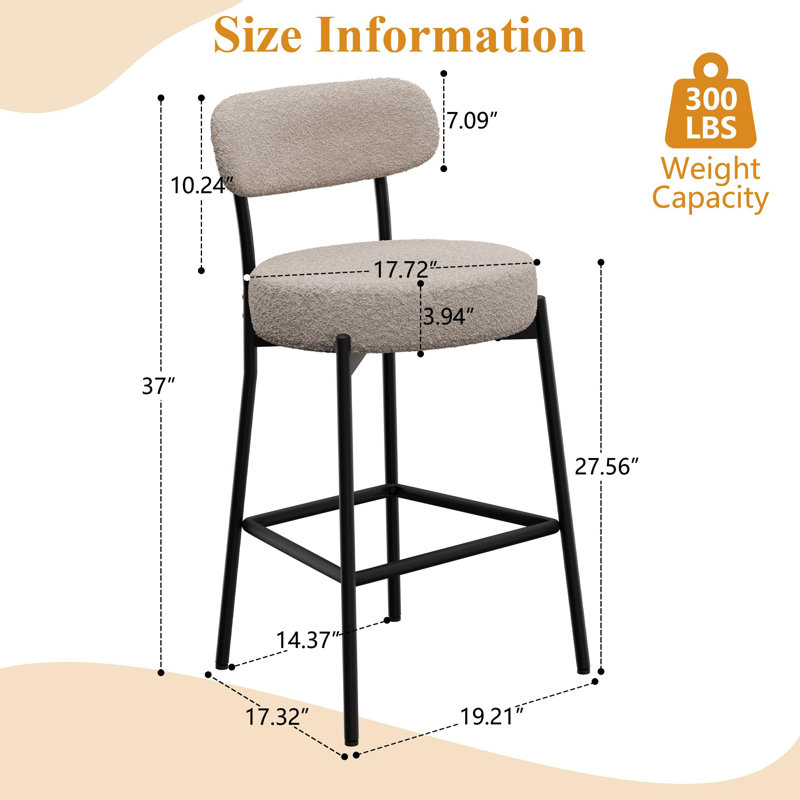 Arro Modern Bar Stools , Grey