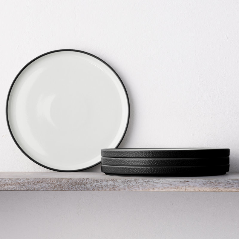 Noritake Colortex Stone Stax Dinner Plates, 9-3/4", Black
