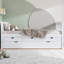 Lit plateforme simple avec tiroirs et lit gigogne, lit de jour avec 3 tiroirs de rangement et lit d'invité coulissant, aucun sommier nécessaire-1308946955
