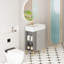 Meuble-lavabo moderne gris avec lavabo en céramique, porte à fermeture en douceur et tablettes ouvertes pour le rangement du vestiaire, nécessite un assemblage-1564350983