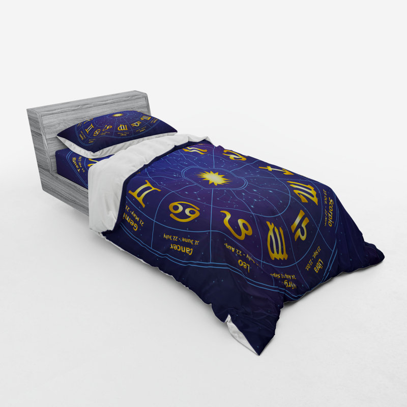Ensemble de housse de couette à imprimé à motif étoile avec dates de naissance astrologie horoscope zodiaque