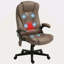 Fauteuil de bureau vibrant à 6 points avec massage chauffant, chaise de bureau de direction à haut dossier avec dossier inclinable, accoudoirs rembourrés et télécommande-334237