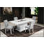 Table de salle à manger Ariya blanche au design épuré et compacte pour les espaces modernes, facile à nettoyer et durable.-1165539131-1165539129