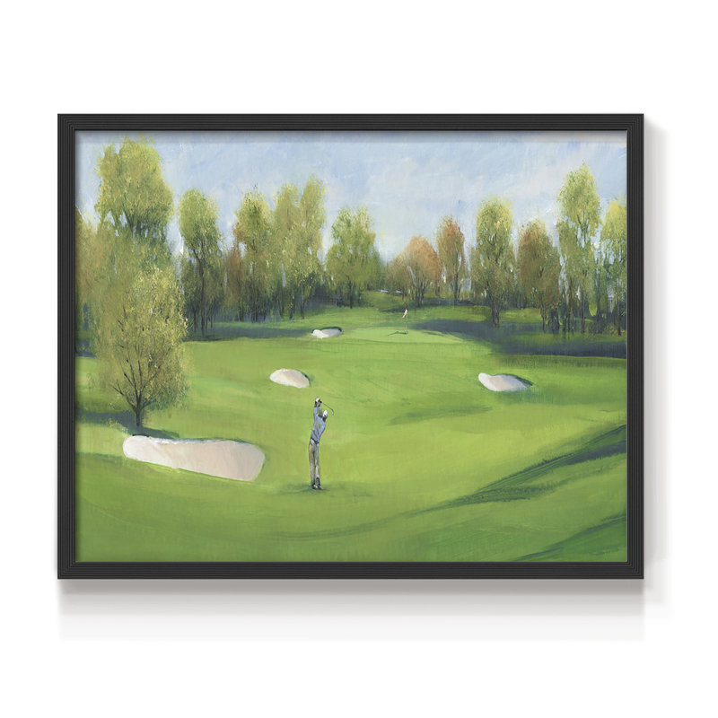 Fairway Shot II - Reproduction encadrée - Restickable, H 11 po x l 14 po, Noir, noir, noir, noir