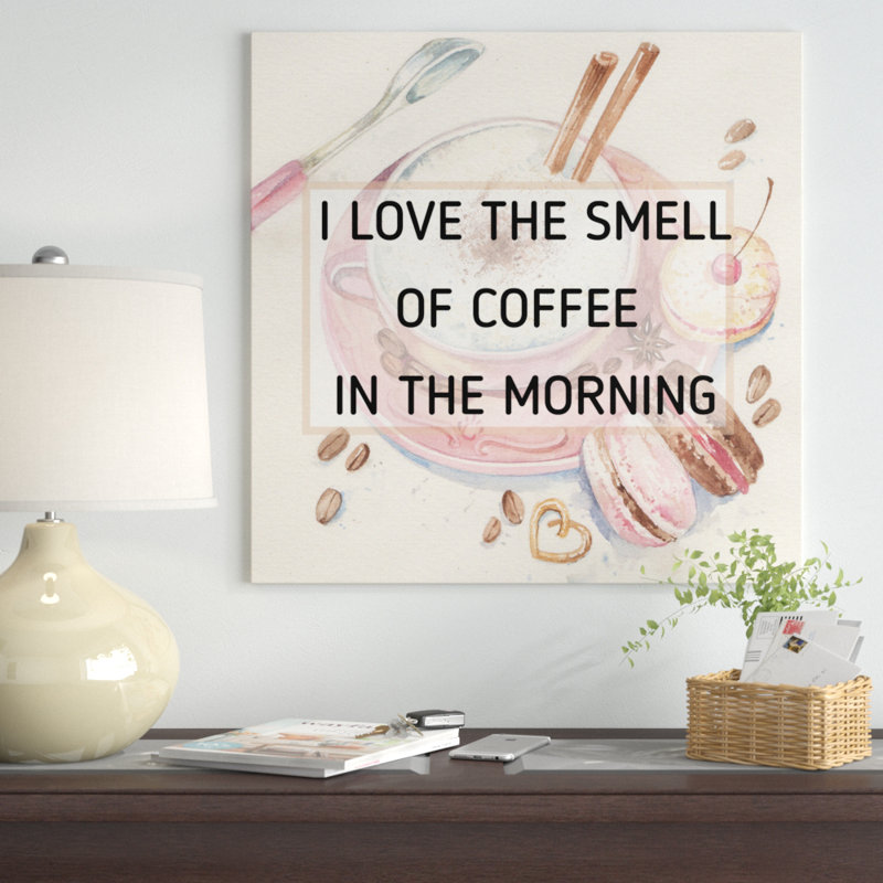 « i love the odeur of coffee », reproduction d’impression sur toile tendue, H 24 po x l 24 po x P 1,5 po