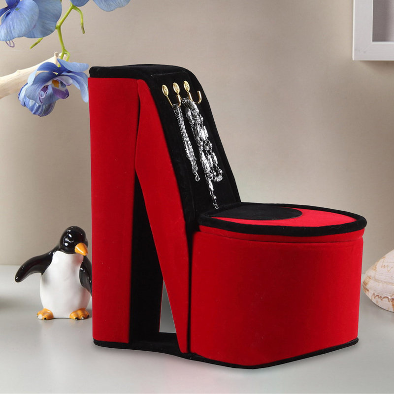 Boîte à bijoux à talon haut, Rouge