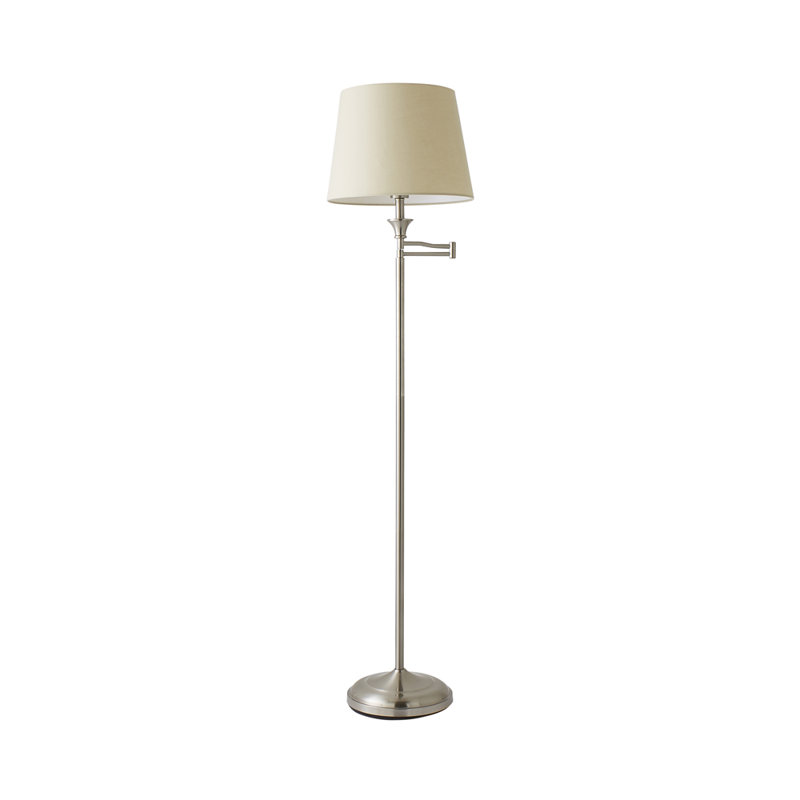 Letitia 148cm Swing Arm Floor Lamp, No, Beige