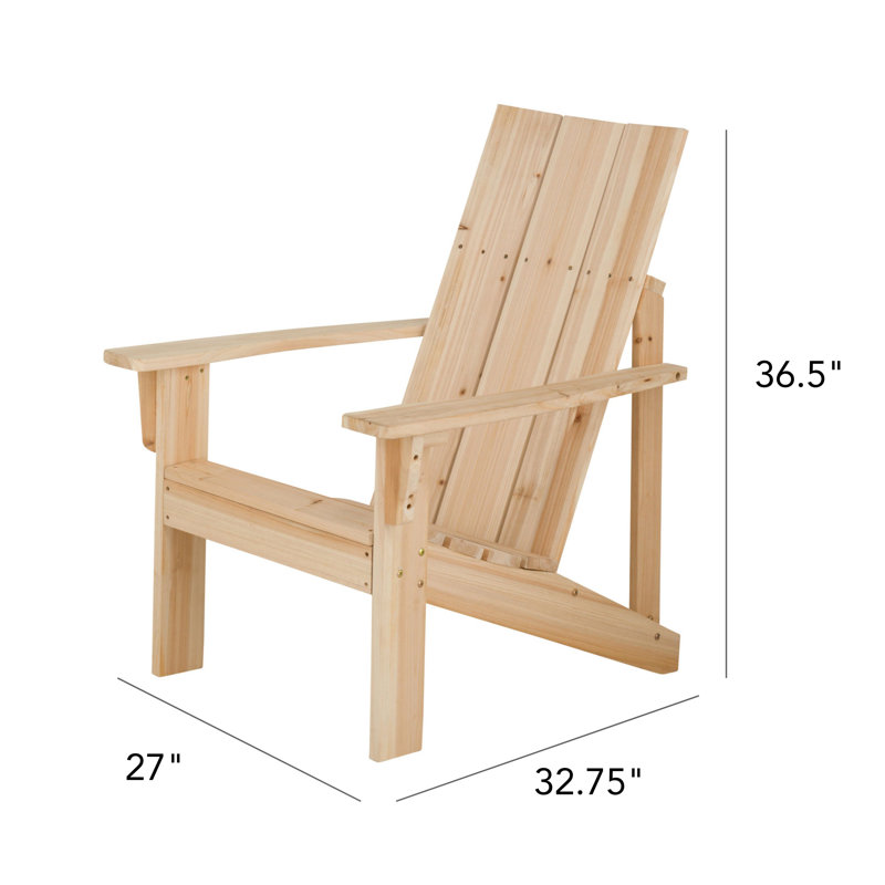 Brently Modern Wood Adirondack Chair with Table