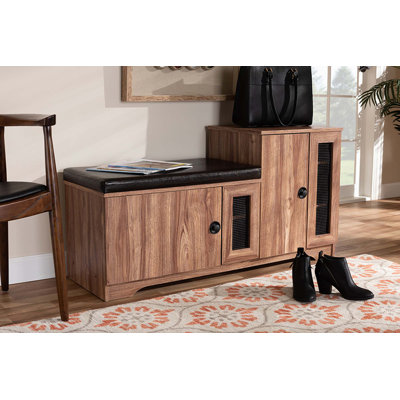 Banc de rangement pour chaussures en similicuir Lena