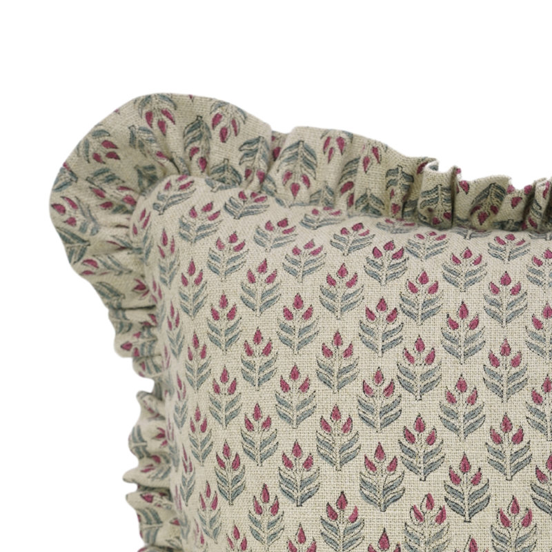 Housse de coussin en lin Fabdivine Alia 20 x 20 po - Coussin lombaire Boho Farmhouse, H 20 po x l 20 po, Carré