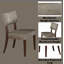 Ensemble de 2 chaises d'appoint en tissu gris et finition espresso