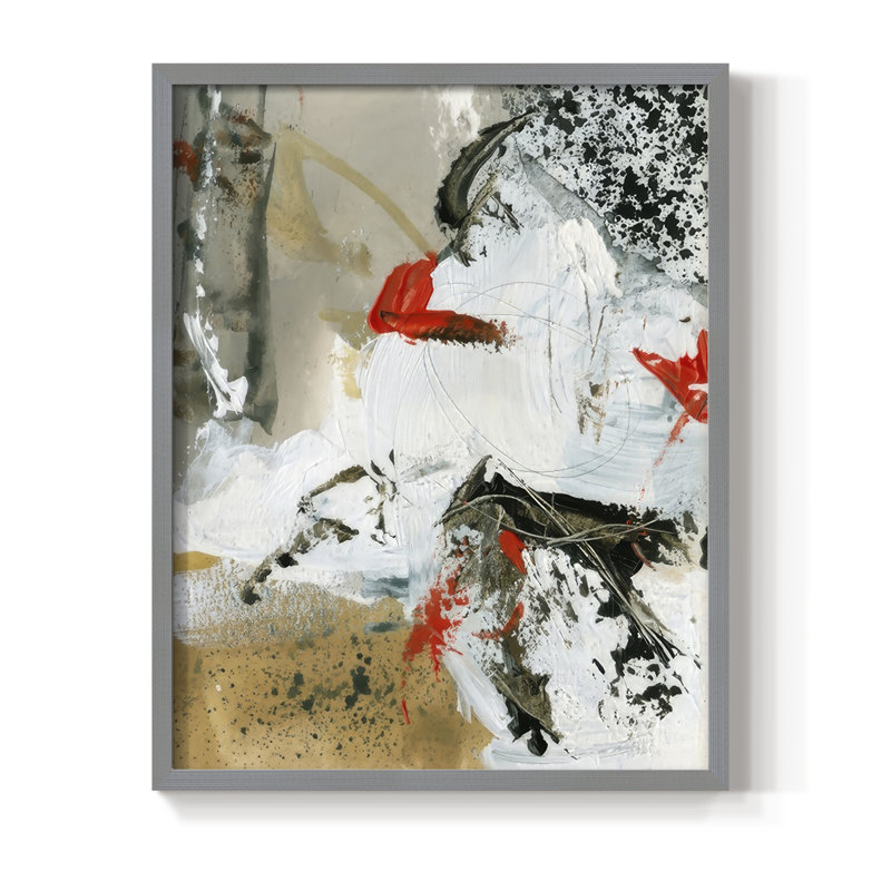 «Moon to Earth II», reproduction encadrée - bois massif, H 15 po x l 12 po, Gris