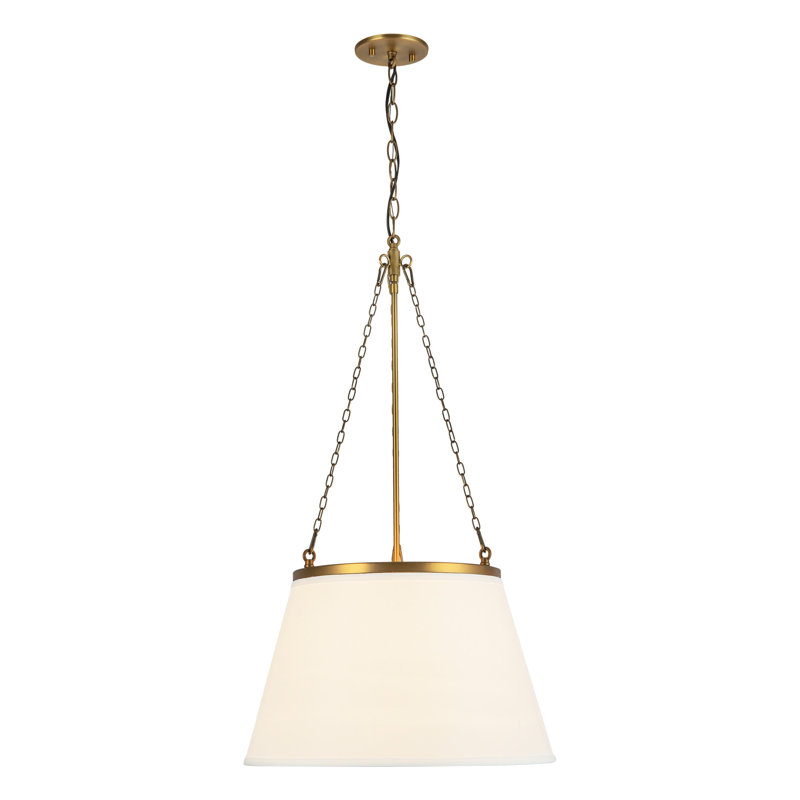 Luminaire suspendu géométrique Speakeasy, Or vieilli / lin blanc