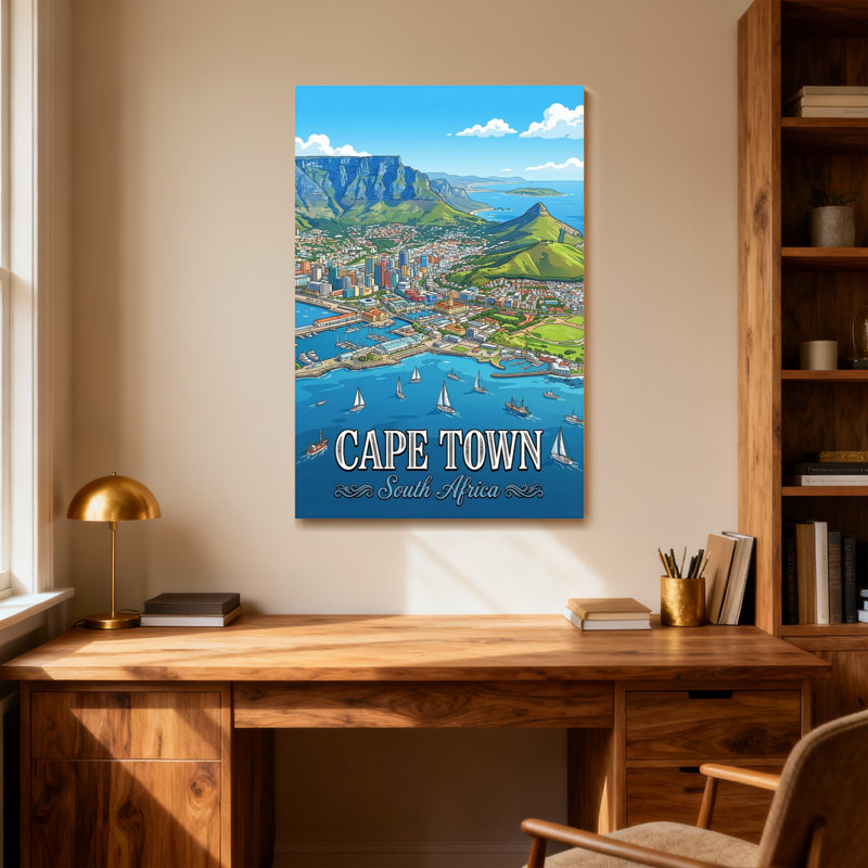 Scénario et paysages urbains Cape Town, H 18 po x l 12 po