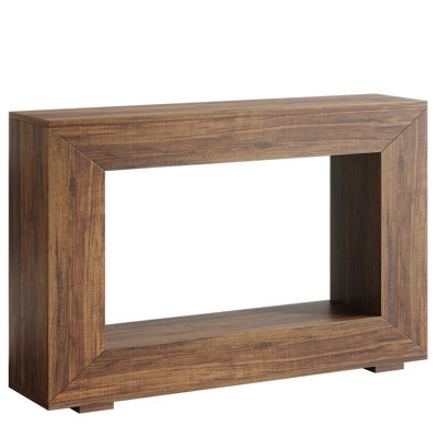 Brown Rectangular Console Table With Manufactured Wood Base For Cozy Spaces