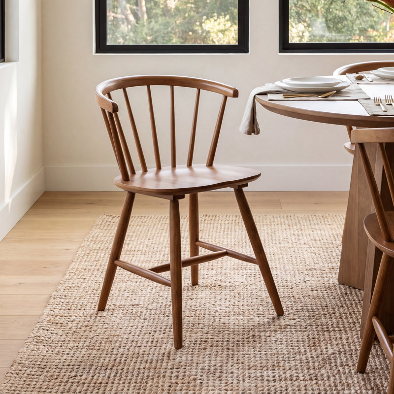 Sheffield Slat Back Solid Wood Dining Chair, Brown