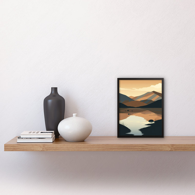 Lizandra Boho Lakeside Mountain Landscape - Single Picture Frame Print