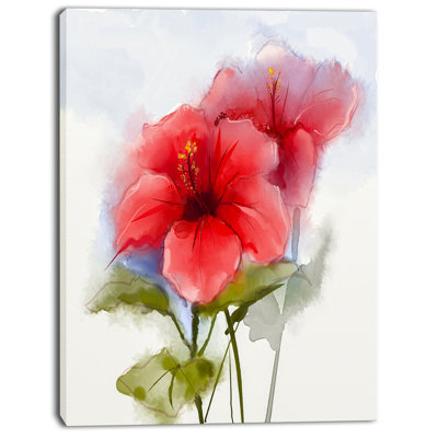 Hibiscus rouge - reproduction d'art sans cadre