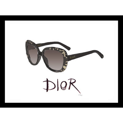 Fairchild Paris CLASSIC DESIGNER BLACK SUNGLASSES - 14"x18" Framed Print