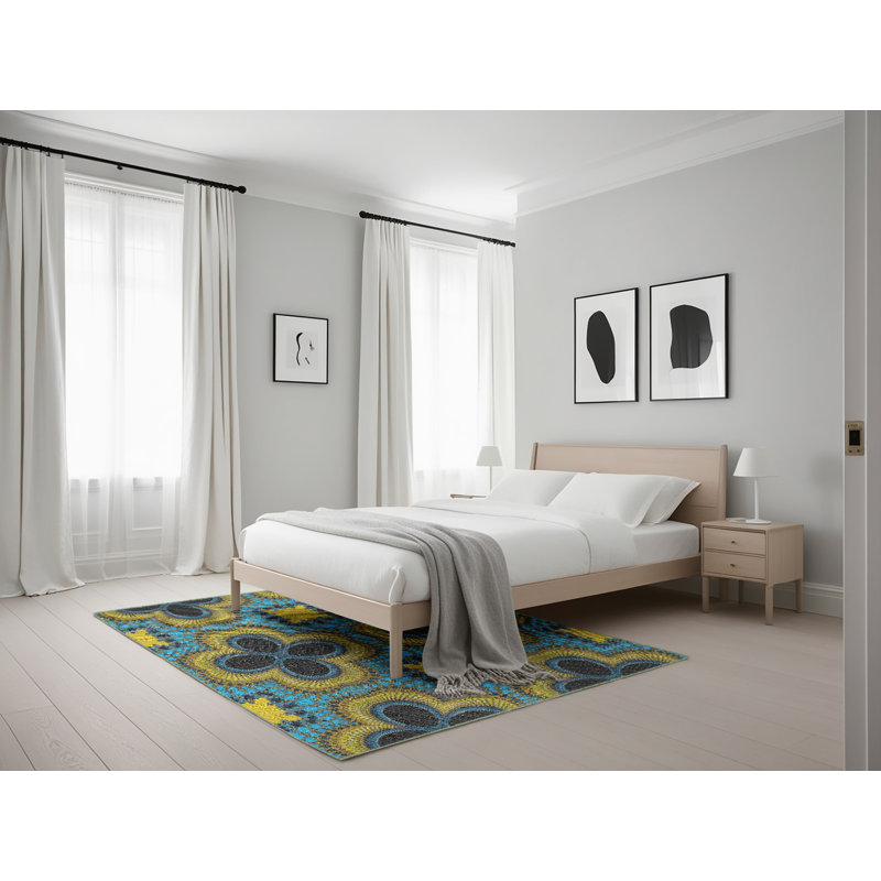Geometric Indoor Rug, Rectangle 5' x 7'