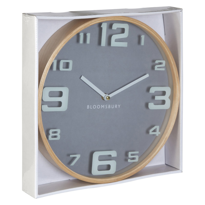 Athol Wood Wall Clock, Grey