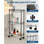Chariot de rangement mince en métal à roulettes avec rangement réglable pour la salle de bain