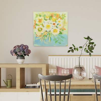 Camillia contemporain avec art bouquet bleu