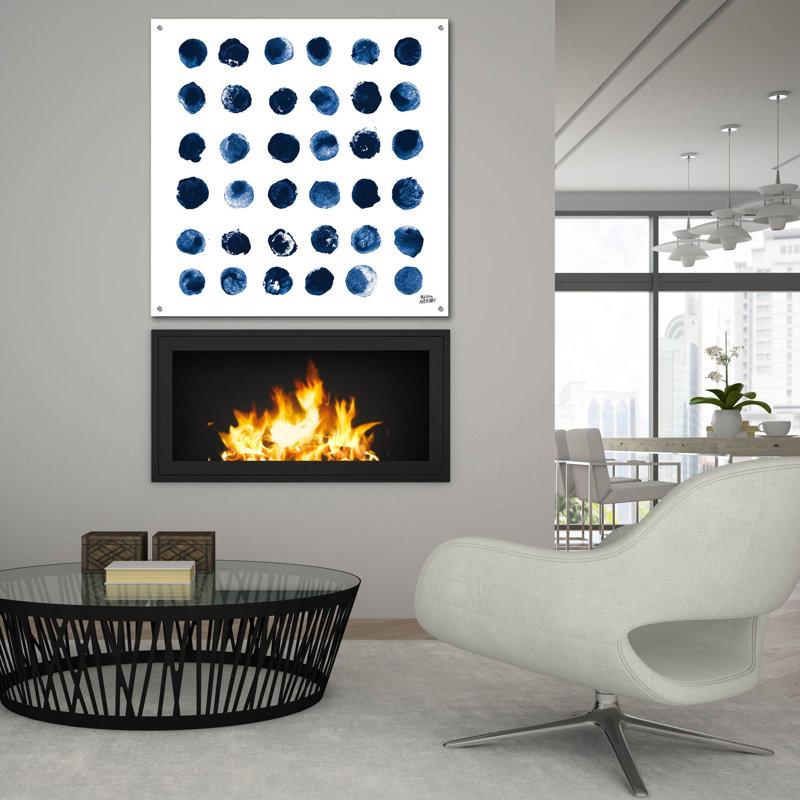 «Markmake Blue Sq 2» par Melissa Averinos, art mural en verre acrylique, H 36 po x l 36 po x P 0,2 po
