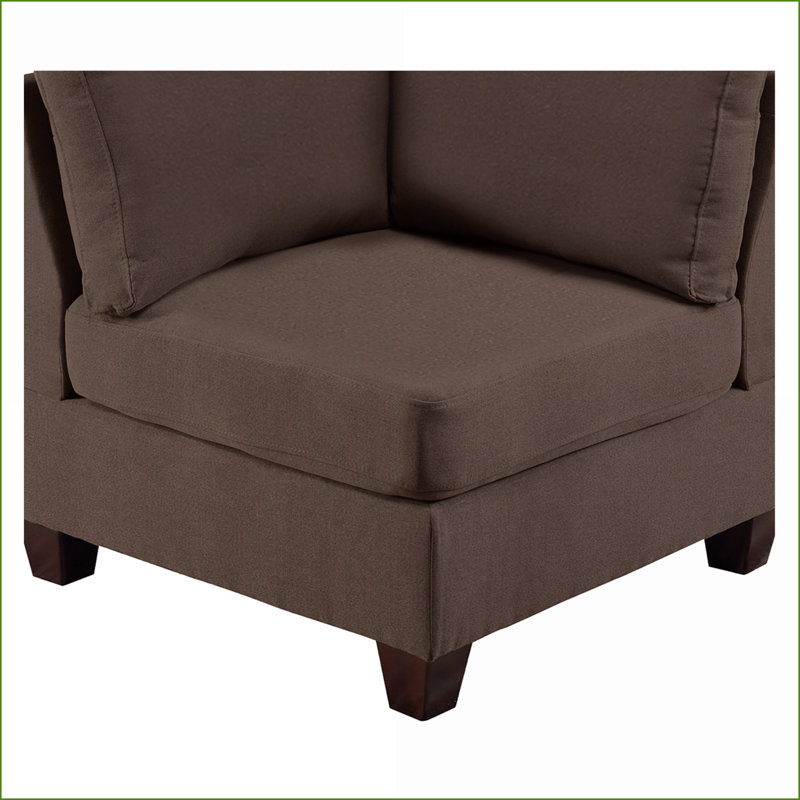 Canapé modulaire moderne modulaire 2 pièces brun foncé pour petits espaces | Tissu | Café, Bois brun foncé
