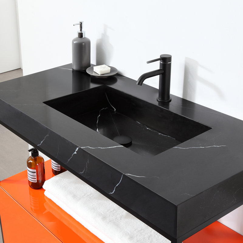 Texel 42" W Single  Vanity, Red Amber, Black, Black