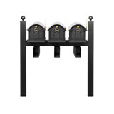 Balmoral Triple Mount Mailbox /w/ Ball Finials, Personalized Door Medallion, Newspaper Box (3 Mailboxes, Tri-Mount Rack, 3 Newspaper Boxes, 3 Medallions)