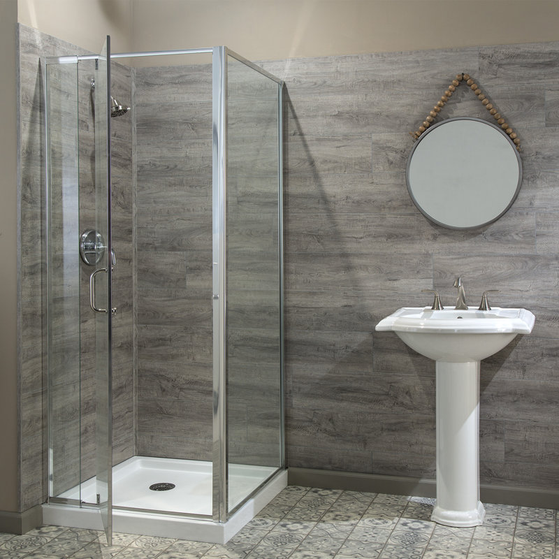 Ensemble de rideau de douche et baignoire Palisade, Chêne gris