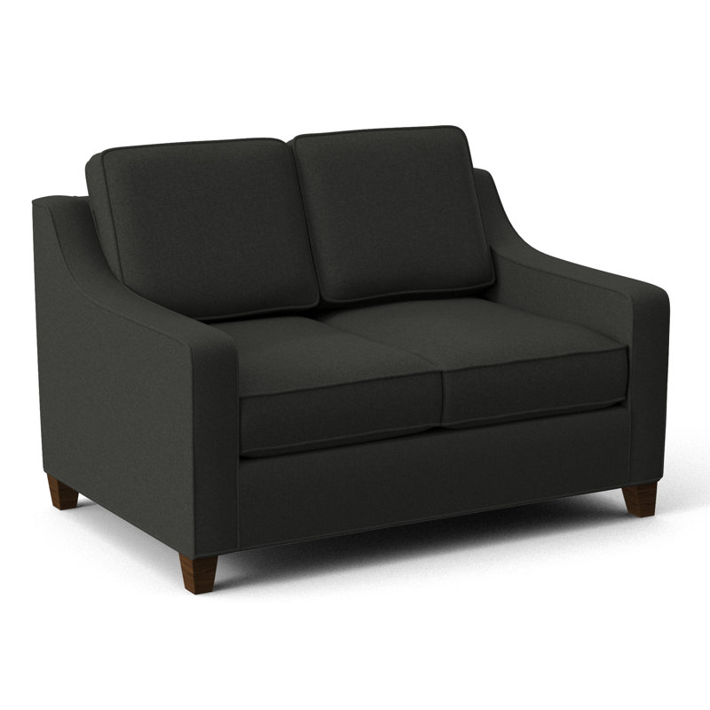 Clark 54" Square Arm Sofa Bed, Dorset Charcoal, Montana Walnut
