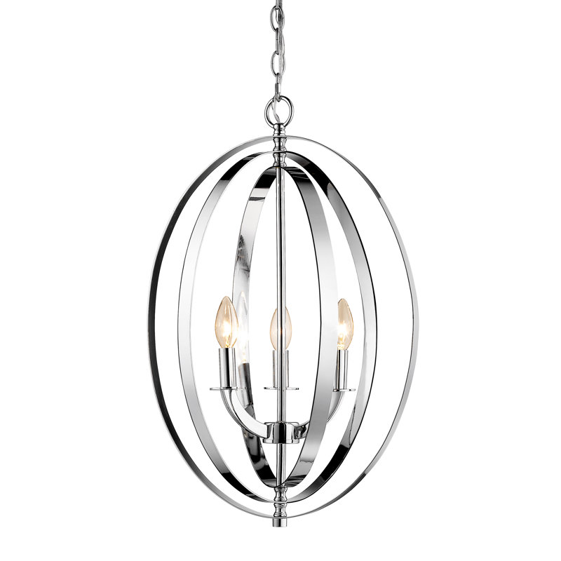 Welden Modern 3 Light Chrome Cage Chandelier