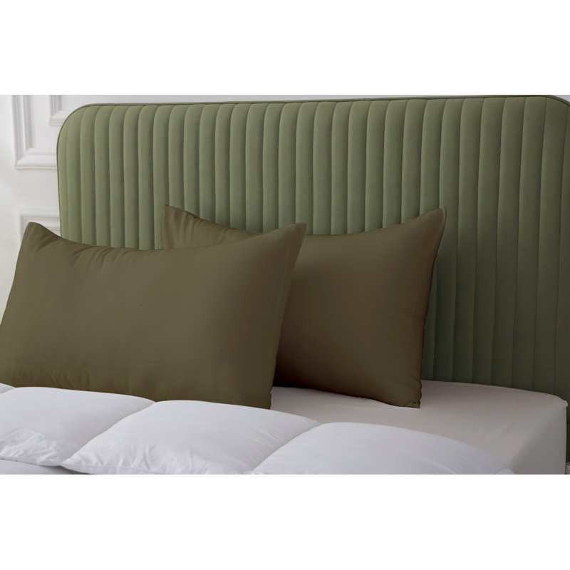 Paire de taies d'oreiller en microfibre Better Style Home, Vert foncé, Ensemble de taies d'oreiller pour grand lit