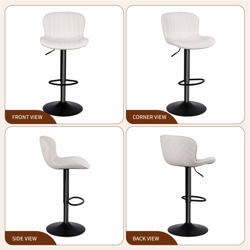Tabouret de bar et de comptoir Lirah, Crème, 3