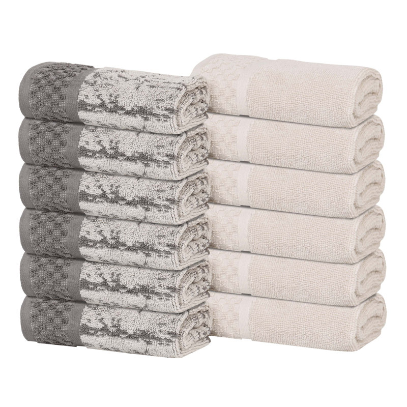 Essuie-mains en jacquard Lisse, Blanc / blanc
