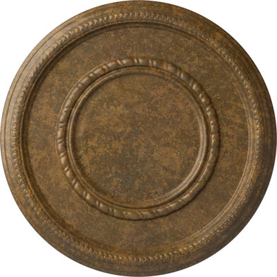 Endurathane Federal Roped Large Ceiling Medallion, 17 3/8"OD x 1 1/8"P (Fits Canopies up to 7 3/4"), Hand-Painted Rubbed Bronze Finish