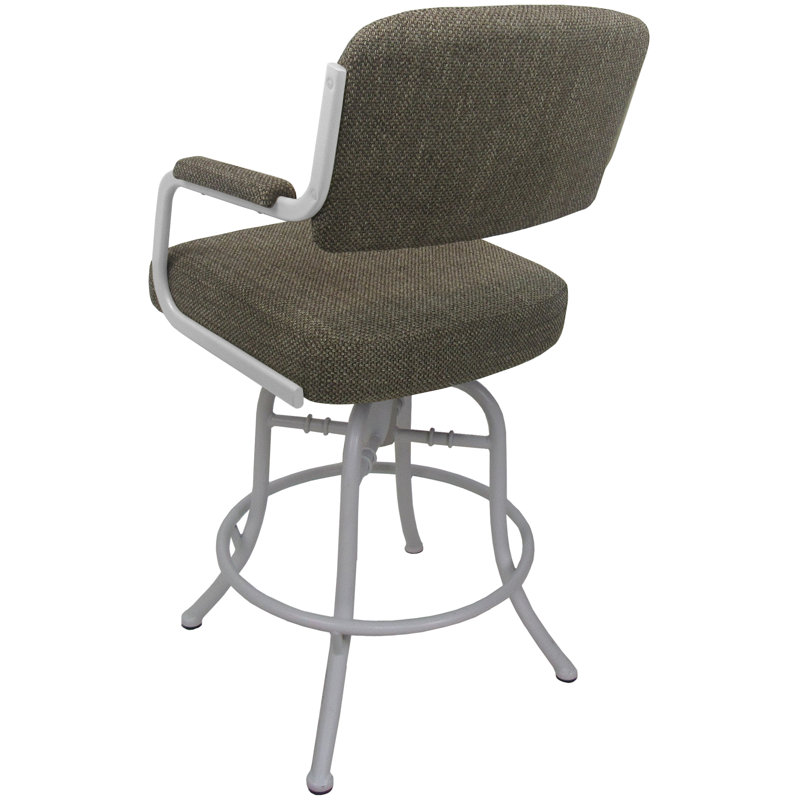 Tabouret de bar pivotant 30 po Jomiah, Blanc, Brun