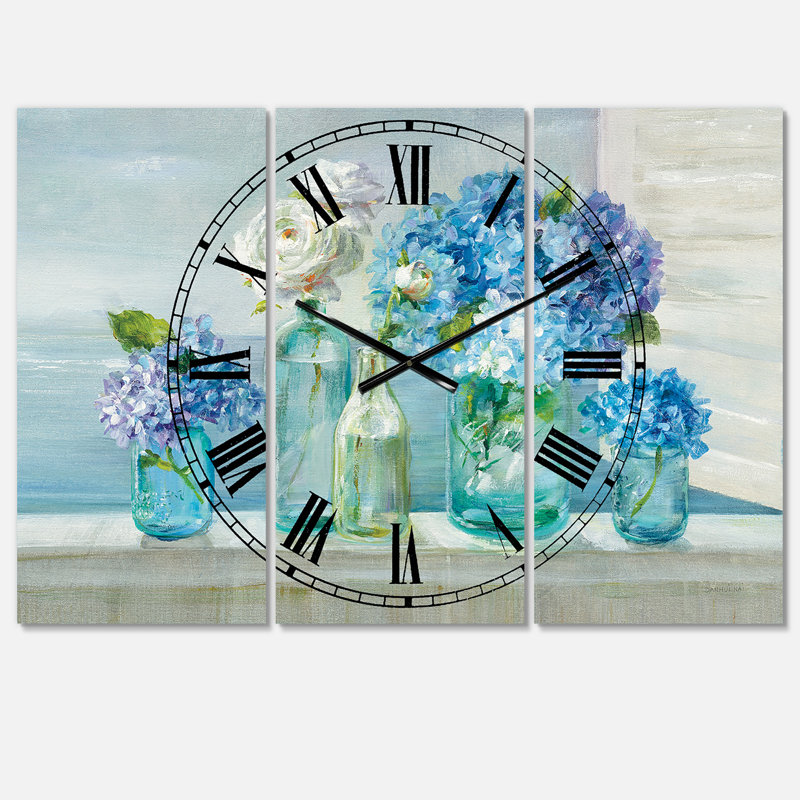 Coastl Flowers Bouquets - Horloge murale bord de mer