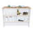 Meesam Crete Kitchen Island Pearl, White/Light Pine