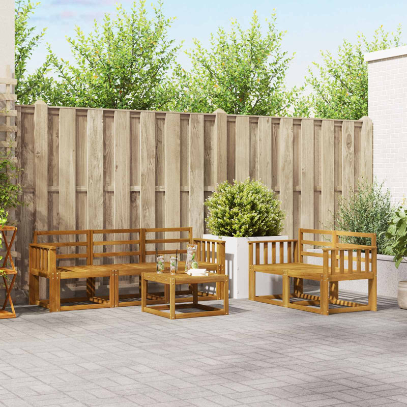  Outdoor Sofa Set Solid Acacia Wood Sectional Garden Furniture Modern