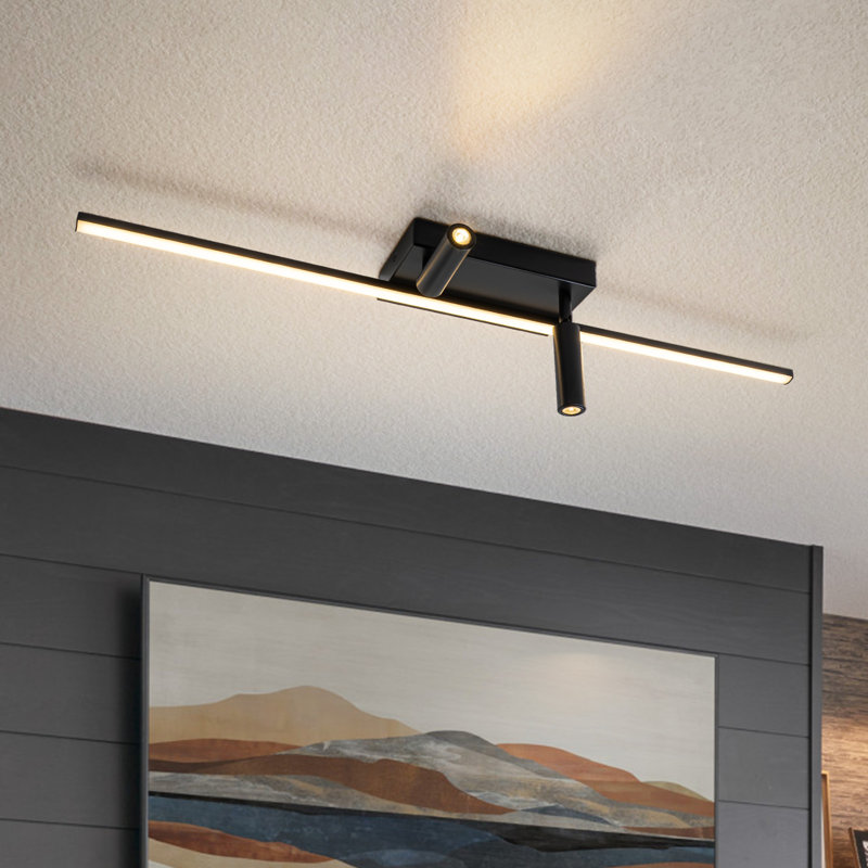 Luminaire de meuble-lavabo linéaire mat noir 31,5 "à intensité variable