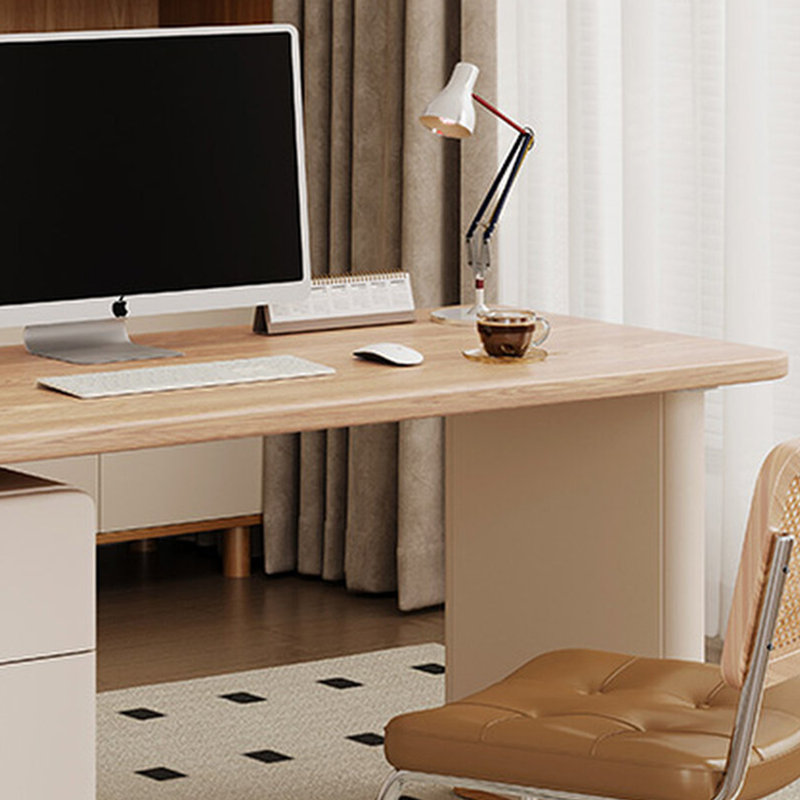 Bureau moderne en bois massif minimaliste, H 29,52 po x l 70,86 po x P 23,62 po