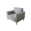 Chaise en lin gris, structure en bois (pin), capacité de poids: 220 lb, revêtement de sol: 7 po, 61,18 lb