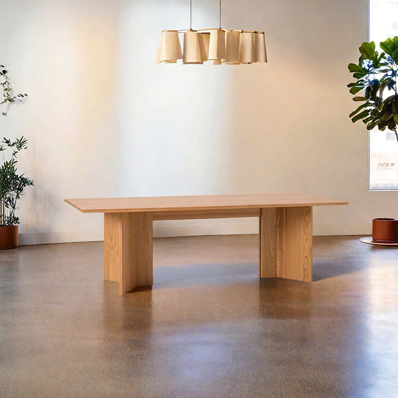 Table de salle à manger en chêne, H 29,53 po x L 70,87 po x l 31,5 po, Brun